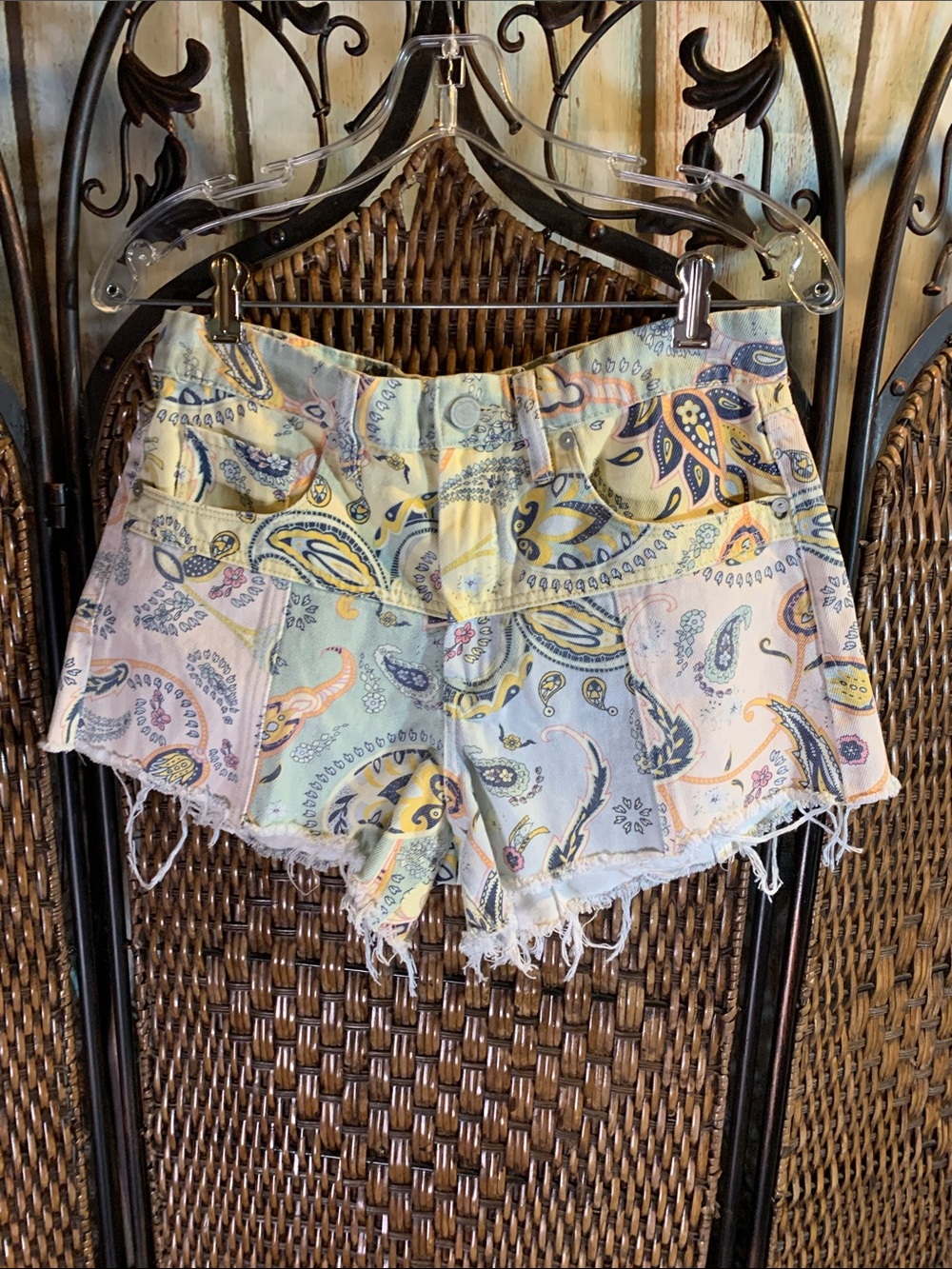 BlankNYC Patchwork Denim Shorts Size 29